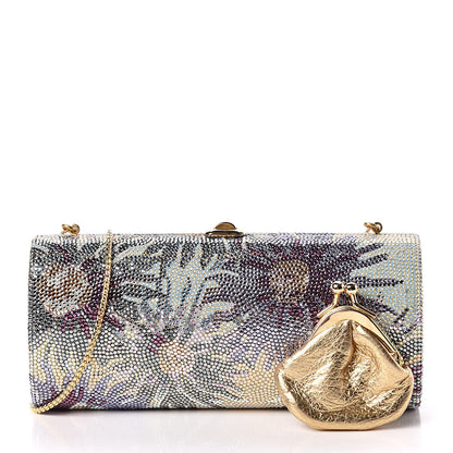 Judith Leiber Swarovski Crystal Floral Minaudiere Clutch Multicolor 3 of 10