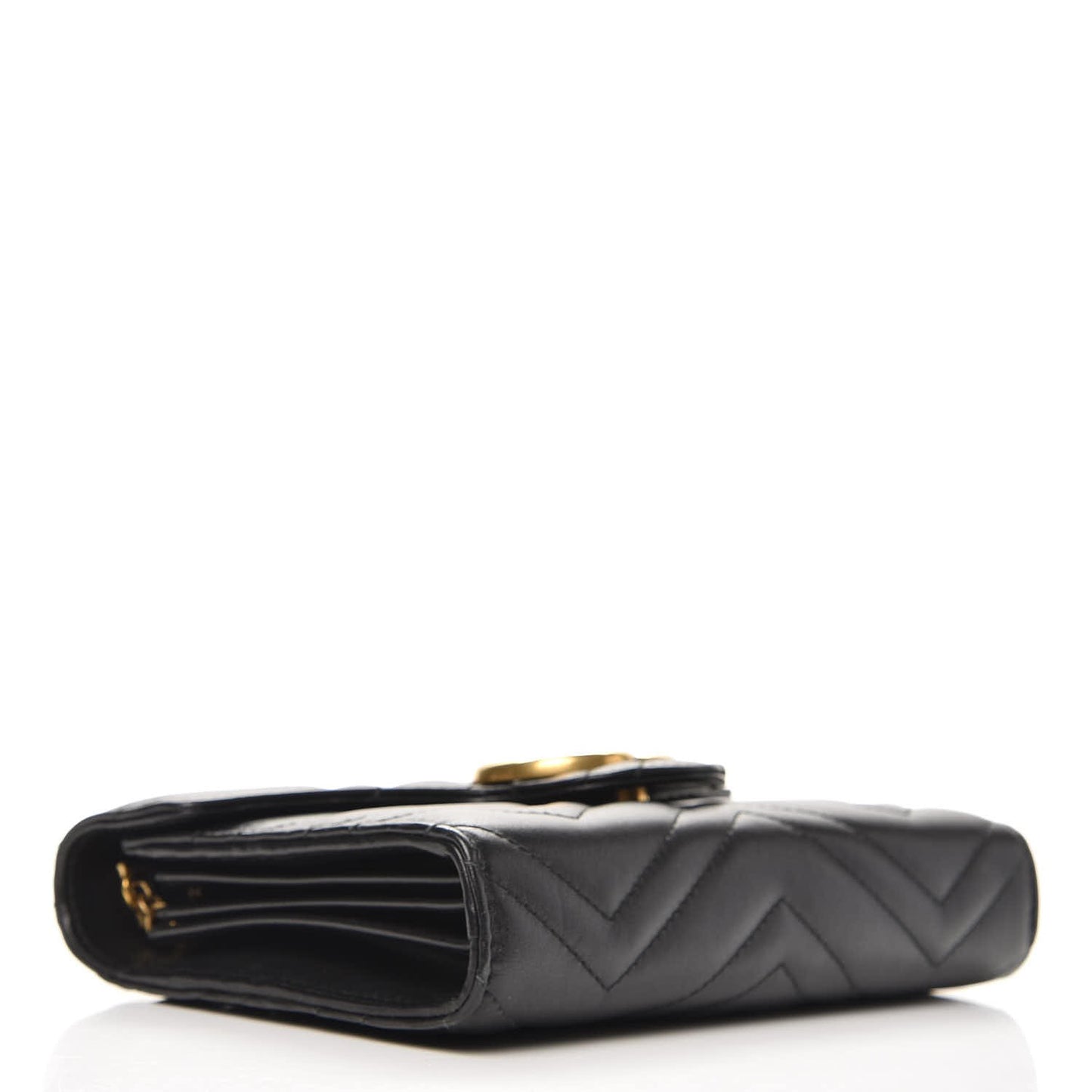 Calfskin Matelasse GG Marmont Chain Wallet Black
