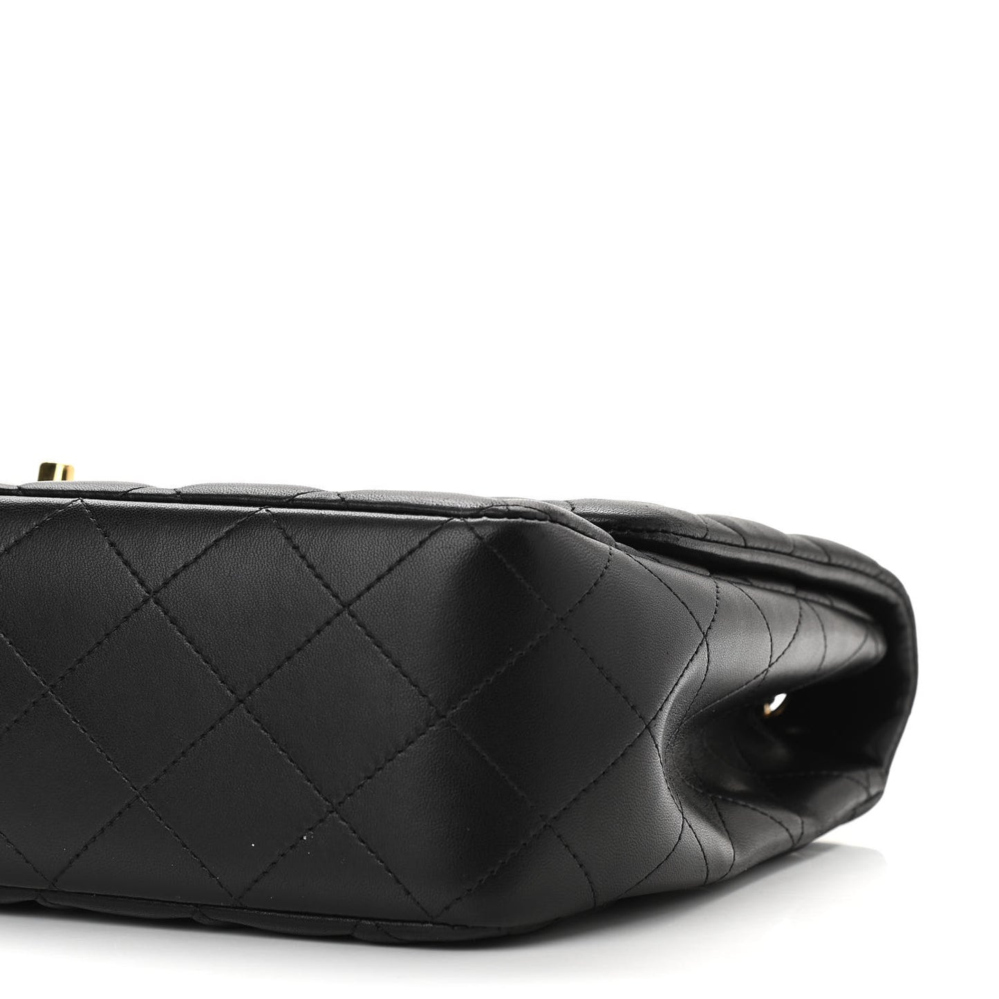 Lambskin Quilted Jumbo Single Flap Black