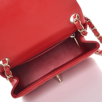 Chanel Lambskin Quilted Mini Square Flap Red 5 of 10