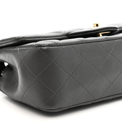 Chanel Lambskin Quilted Mini Rectangular Flap Dark Grey 9 of 13