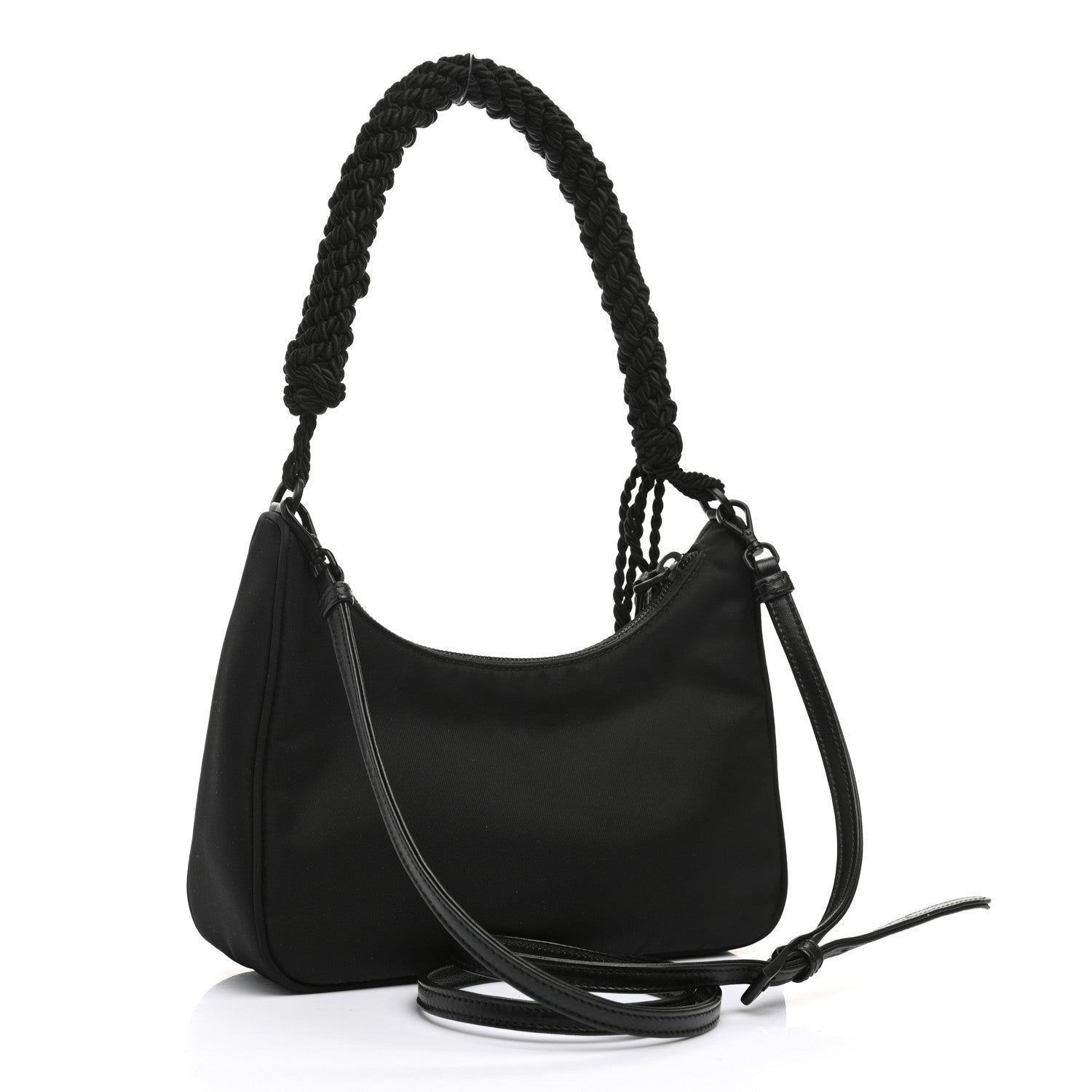 Prada Tessuto Nylon Beaded Ricamo Bag Black 3 of 11