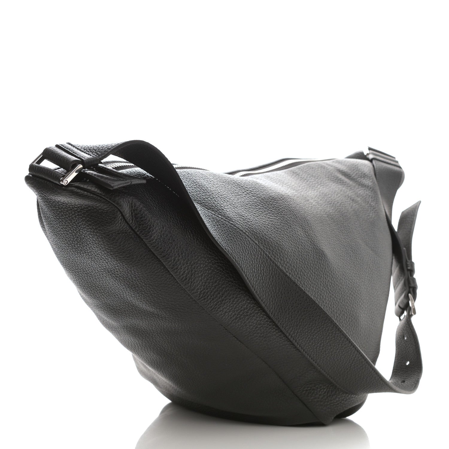 Prada Vitello Daino Triangle Shoulder Bag Black 3 of 9