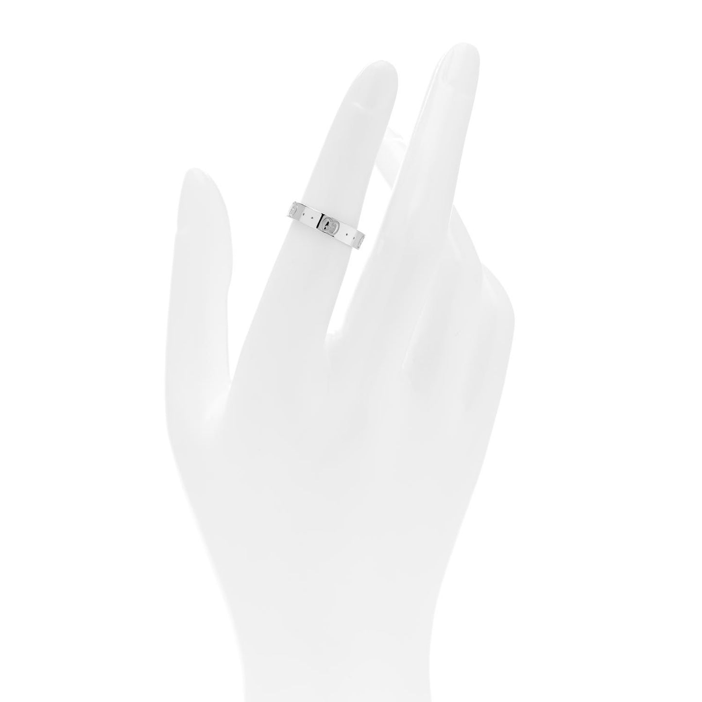 18K White Gold 4mm Icon Thin Band Ring 50 5.25