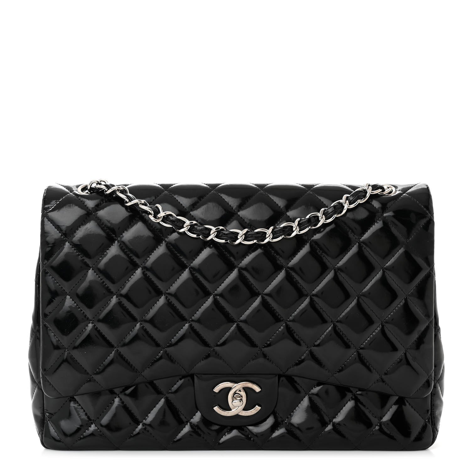 Chanel Patent Quilted Maxi Double Flap Black 1 of 11