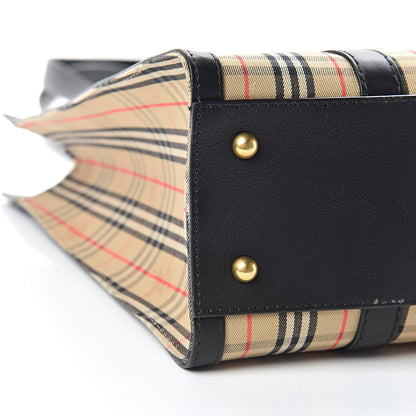 Burberry Calfskin Medium 1983 Knight Check Link Tote Brown 9 of 13