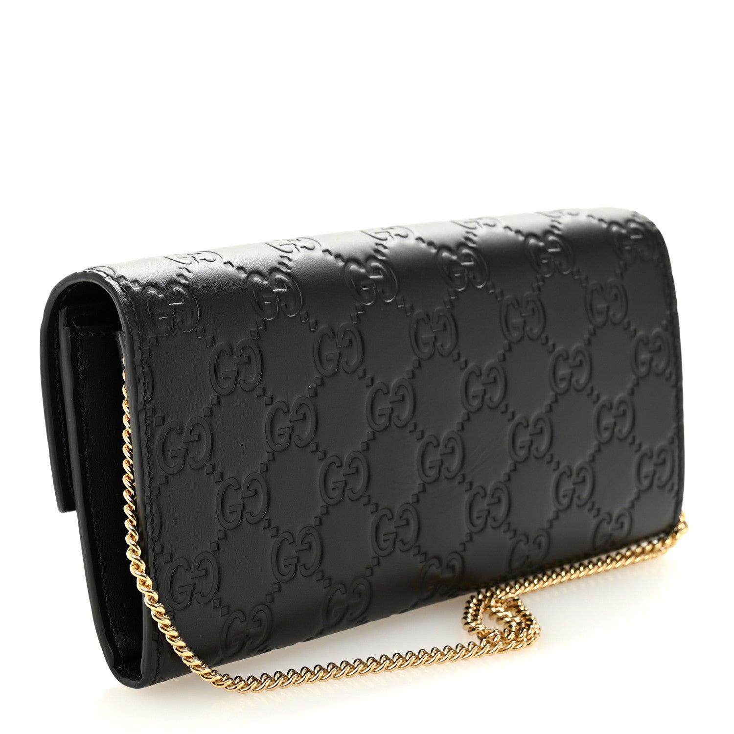 Gucci Guccissima Padlock Continental Chain Wallet Black 3 of 10