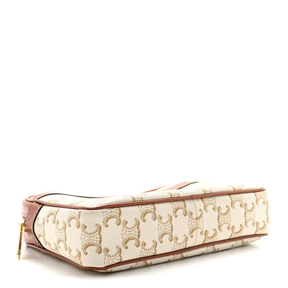 Celine Calfskin Triomphe Canvas Small Patapans White 4 of 9