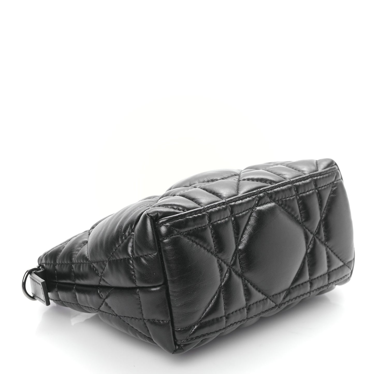 Calfskin Macrocannage Small Diortravel Nomad Pouch Black