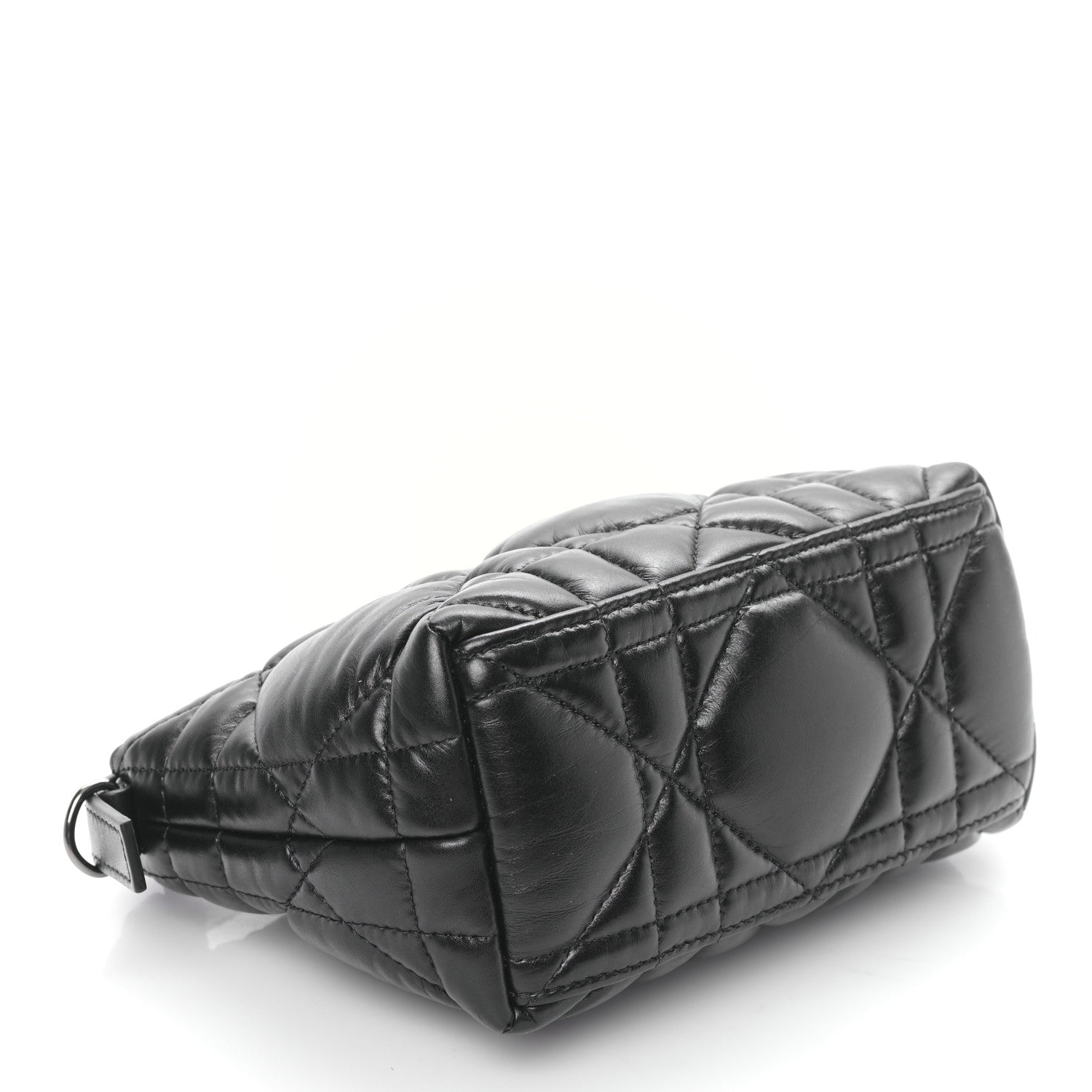 Christian Dior Calfskin Macrocannage Small Diortravel Nomad Pouch Black 4 of 9