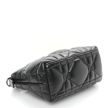 Christian Dior Calfskin Macrocannage Small Diortravel Nomad Pouch Black 4 of 9