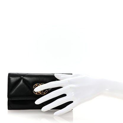 Chanel Lambskin Quilted Chanel 19 Flap Wallet Black 2 of 8