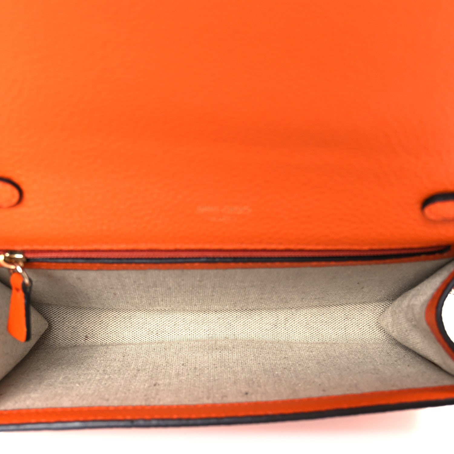 Jimmy Choo Grainy Calfskin Sonia Wallet On Chain Amber Orange