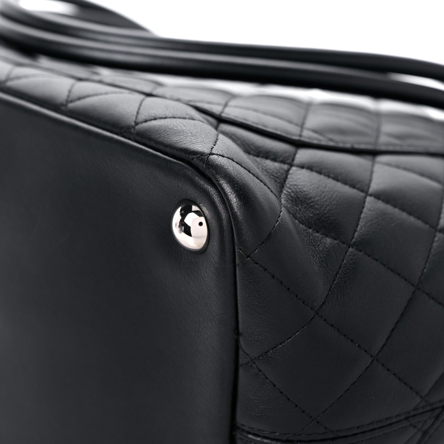 Calfskin Quilted Large Cambon Tote Black