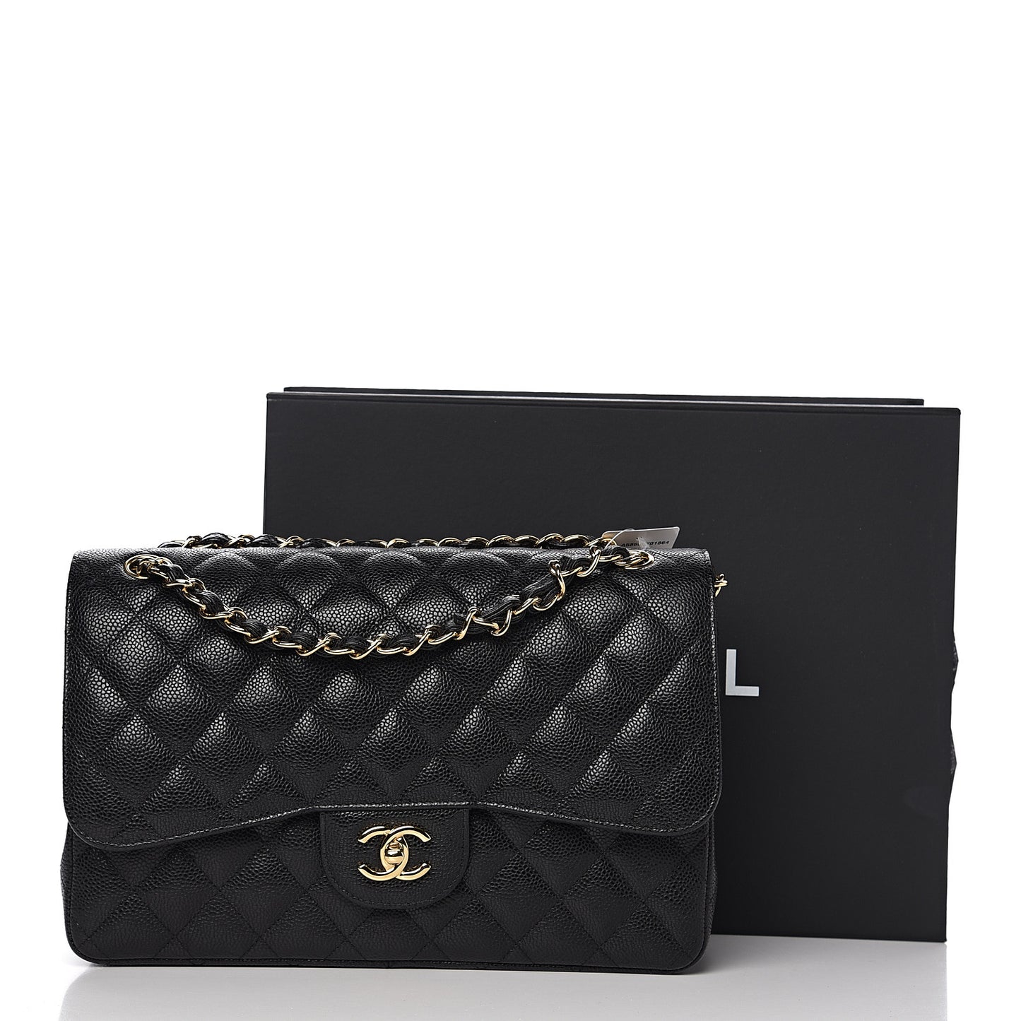Caviar Quilted Jumbo Double Flap Black