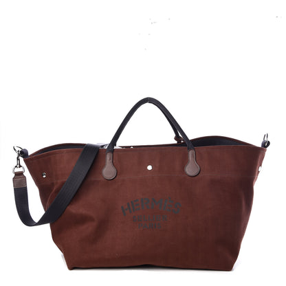 Hermes Toile Fourre Tout du Cavalier Carryall Tote Brown 4 of 11
