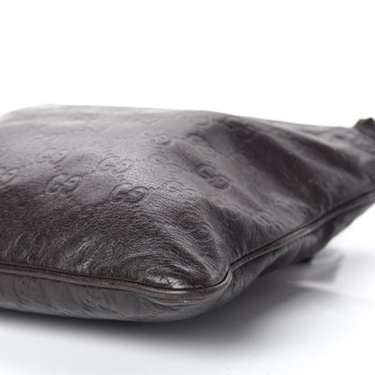 Gucci Guccissima Small Flat Messenger Bag Dark Brown 9 of 12