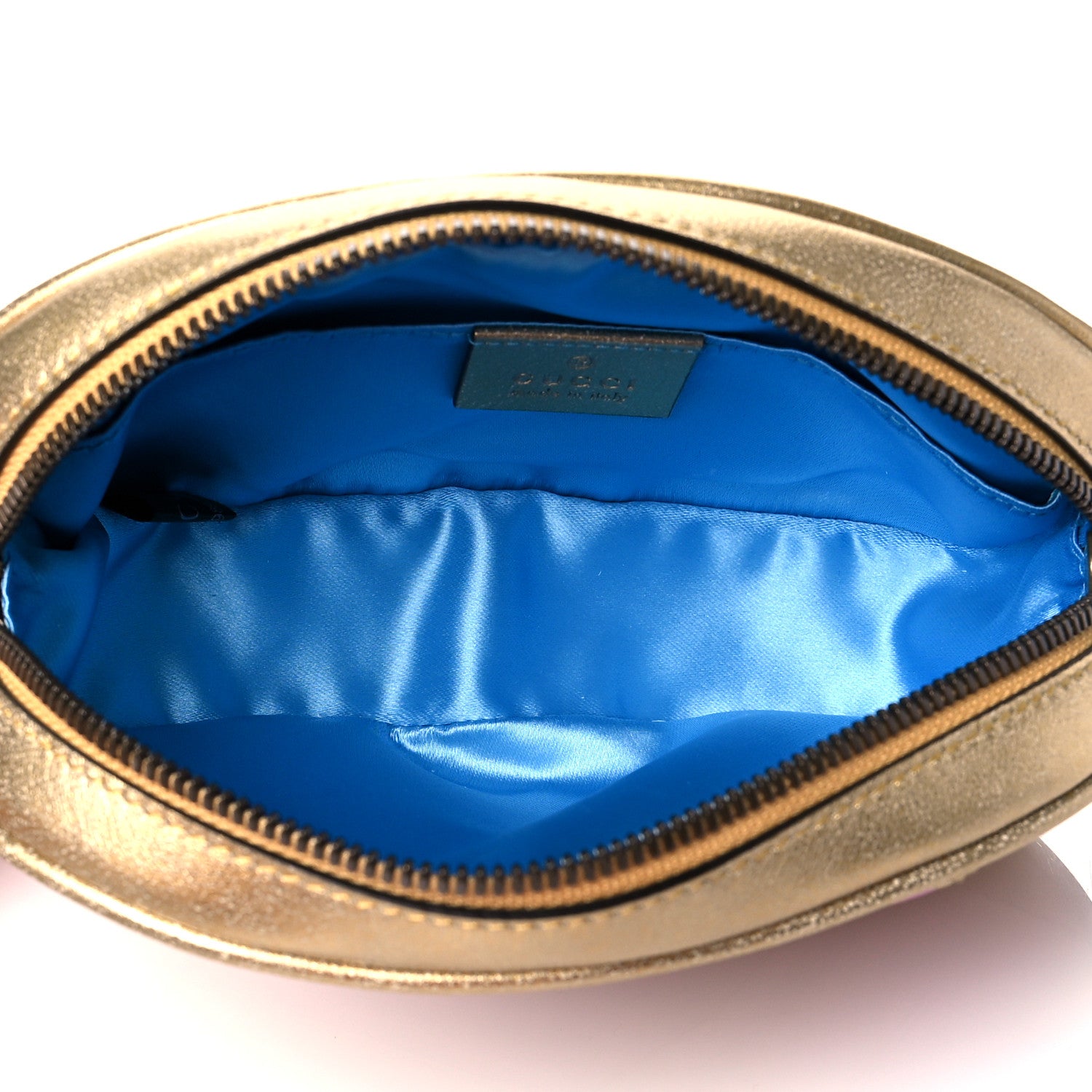 Gucci Metallic Nappa Matelasse Heart GG Marmont Belt Bag 85 34 Oro Vecchio Rosa 5 of 11