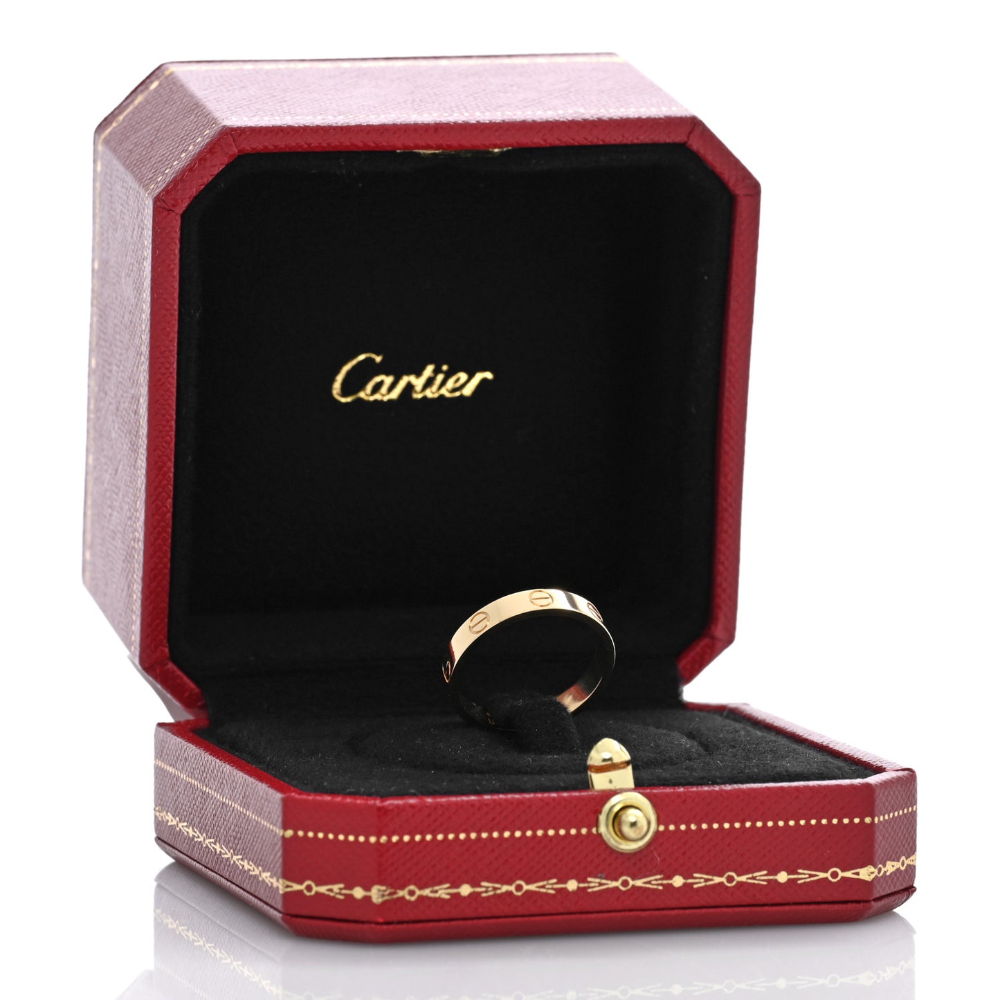 18K Yellow Gold 3.5mm LOVE Wedding Band Ring 56 7.5