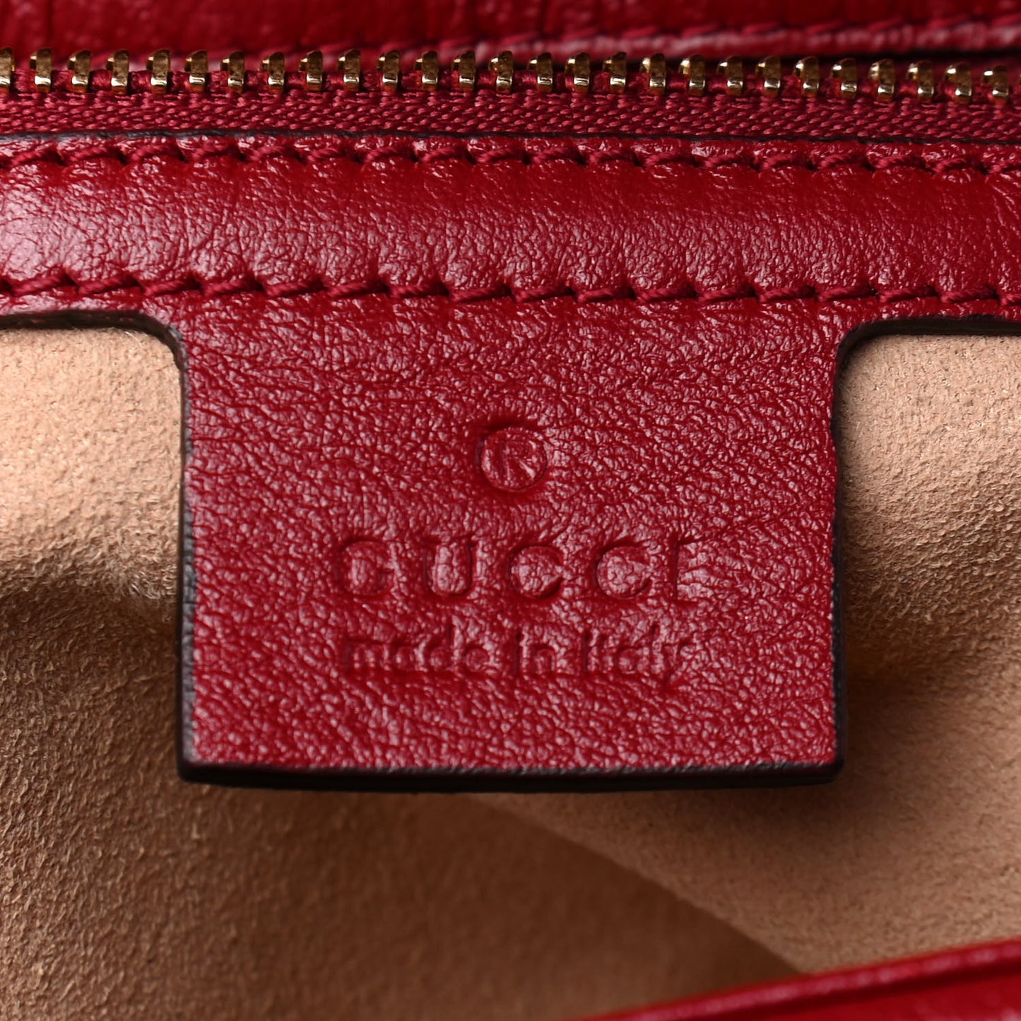 Monogram Azalea Calfskin Matelasse Diagonal Small GG Marmont Shoulder Bag Beige Ebony New Cherry Red