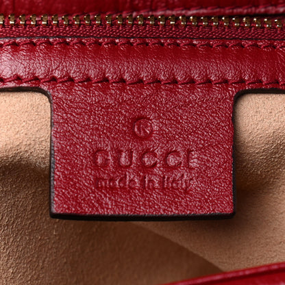 Gucci Monogram Azalea Calfskin Matelasse Diagonal Small GG Marmont Shoulder Bag Beige Ebony New Cherry Red 5 of 6