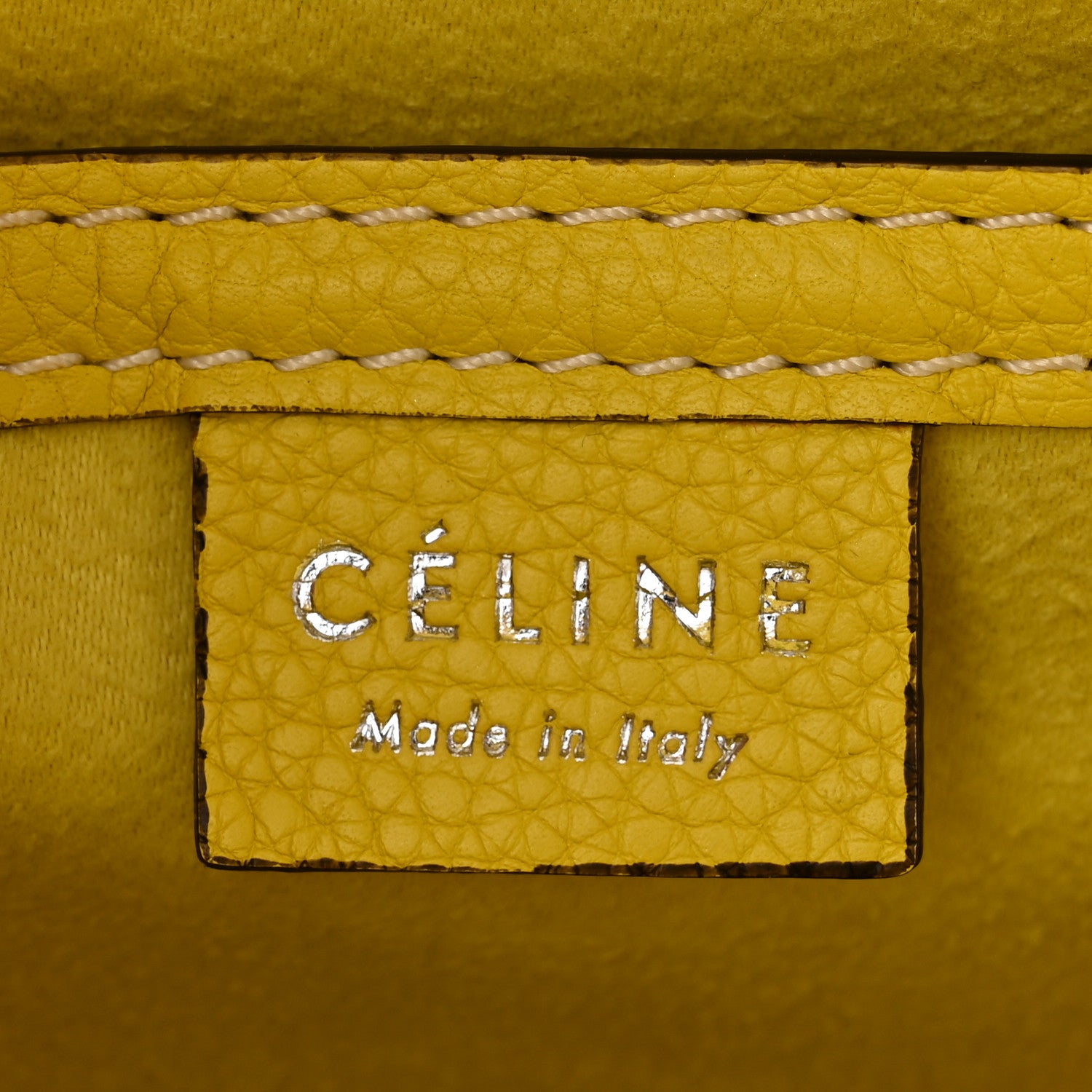 Celine Drummed Calfskin Nano Luggage Citron 6 of 12