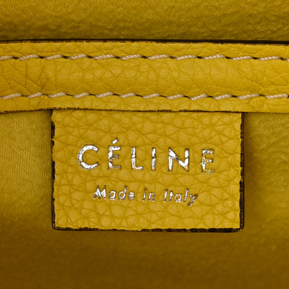 Celine Drummed Calfskin Nano Luggage Citron 6 of 12