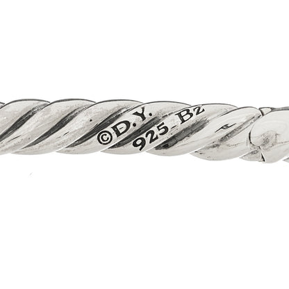 David Yurman Sterling Silver Bronze Brown Diamond 9.5mm Pure Form Smooth Bangle Bracelet 3 of 4