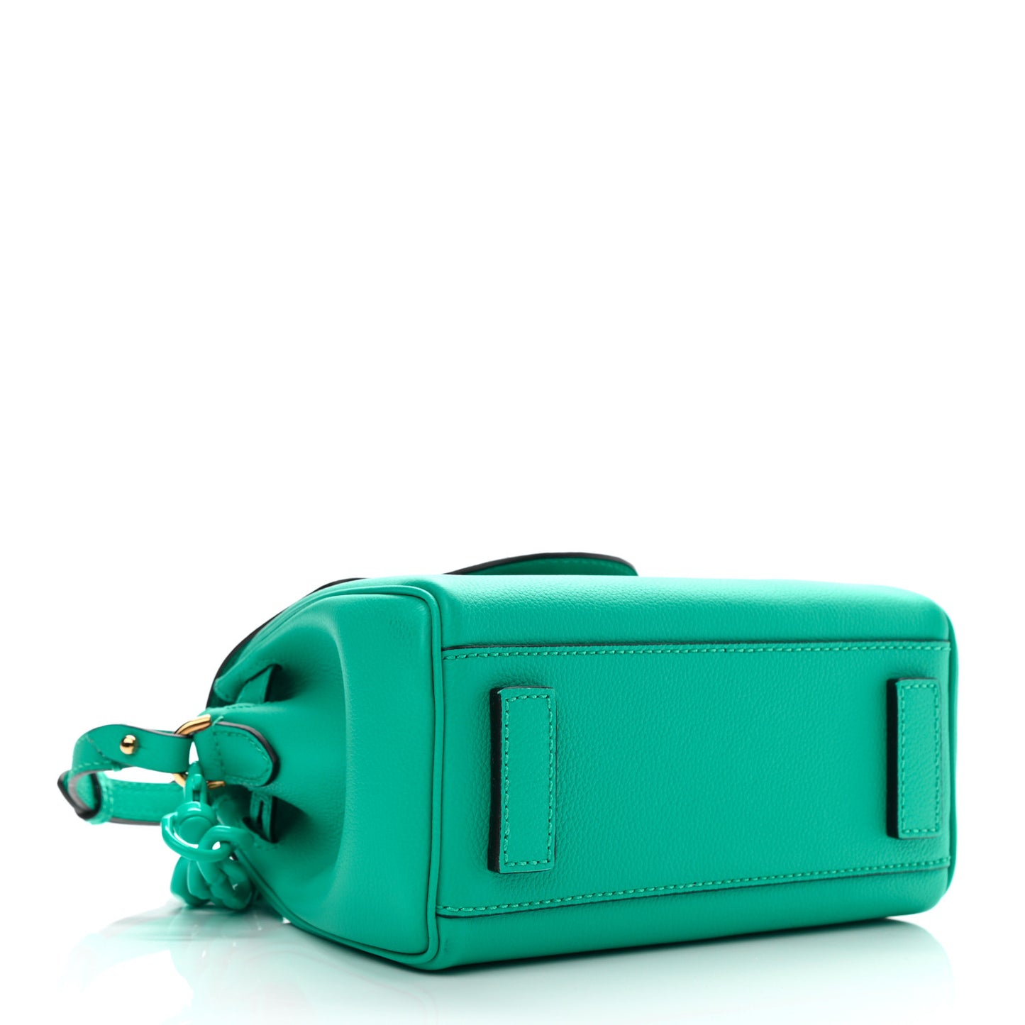 Grained Calfskin Small La Medusa Top Handle Bag Turquoise