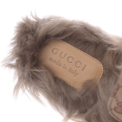 Gucci GG Monogram Fur Mens Princetown Slippers 9 Beige Ruggine Rust 9 of 10