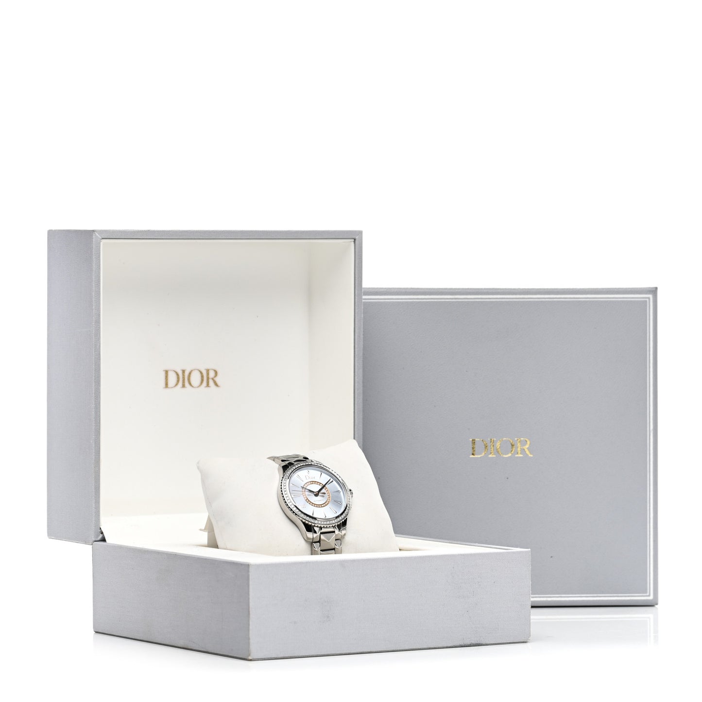 Stainless Steel Diamond Bezel 32mm Dior VIII Montaigne Automatic Watch