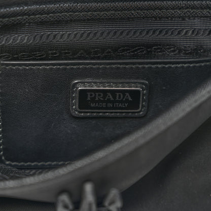Prada Re-Nylon Saffiano Triangle Shoulder Bag Black 6 of 10