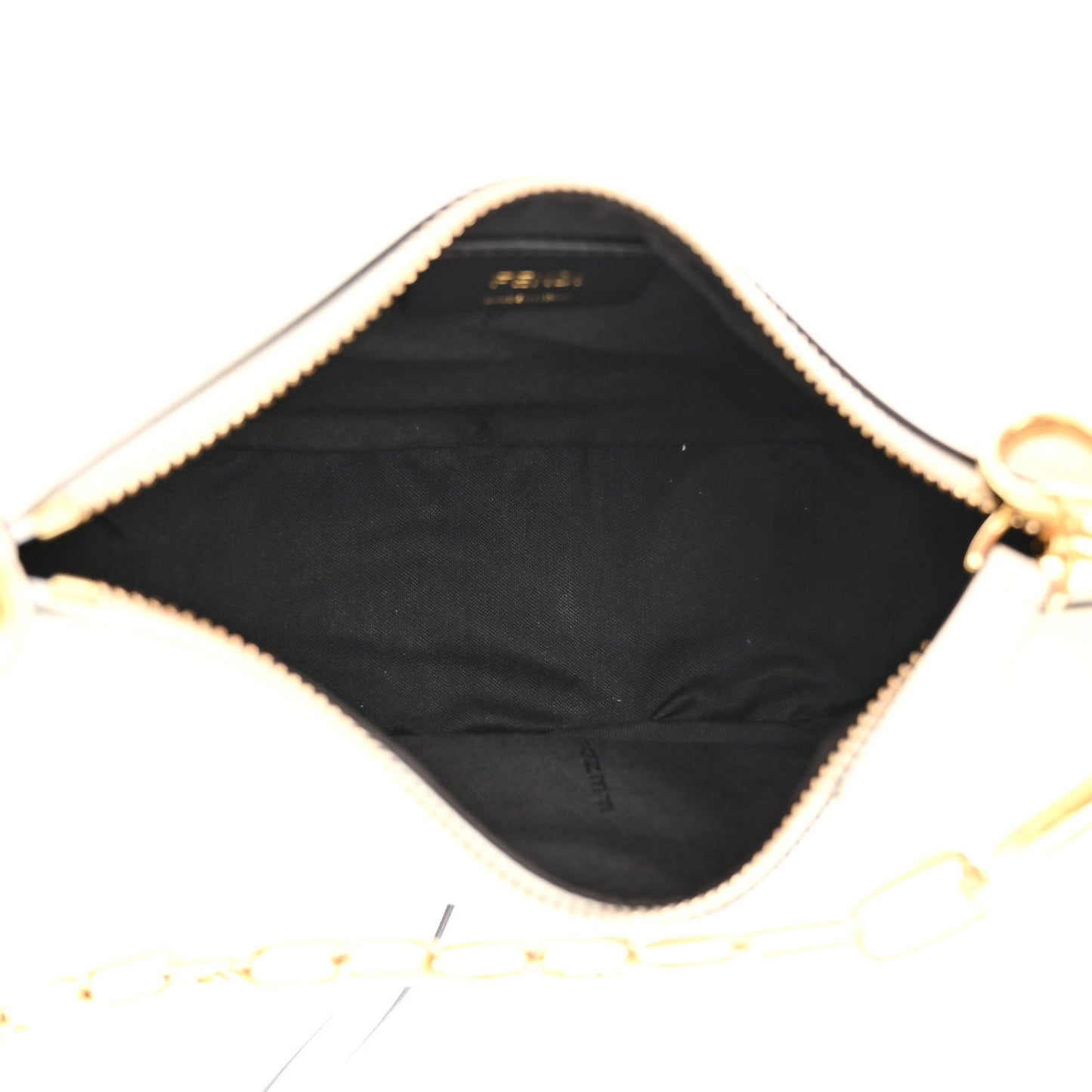 Vitello Grace Matte Mini Fendigraphy Hobo Bag White Ice