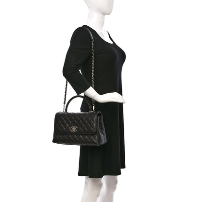 Chanel Caviar Quilted Small Coco Handle Flap Dark Brown 2 of 9