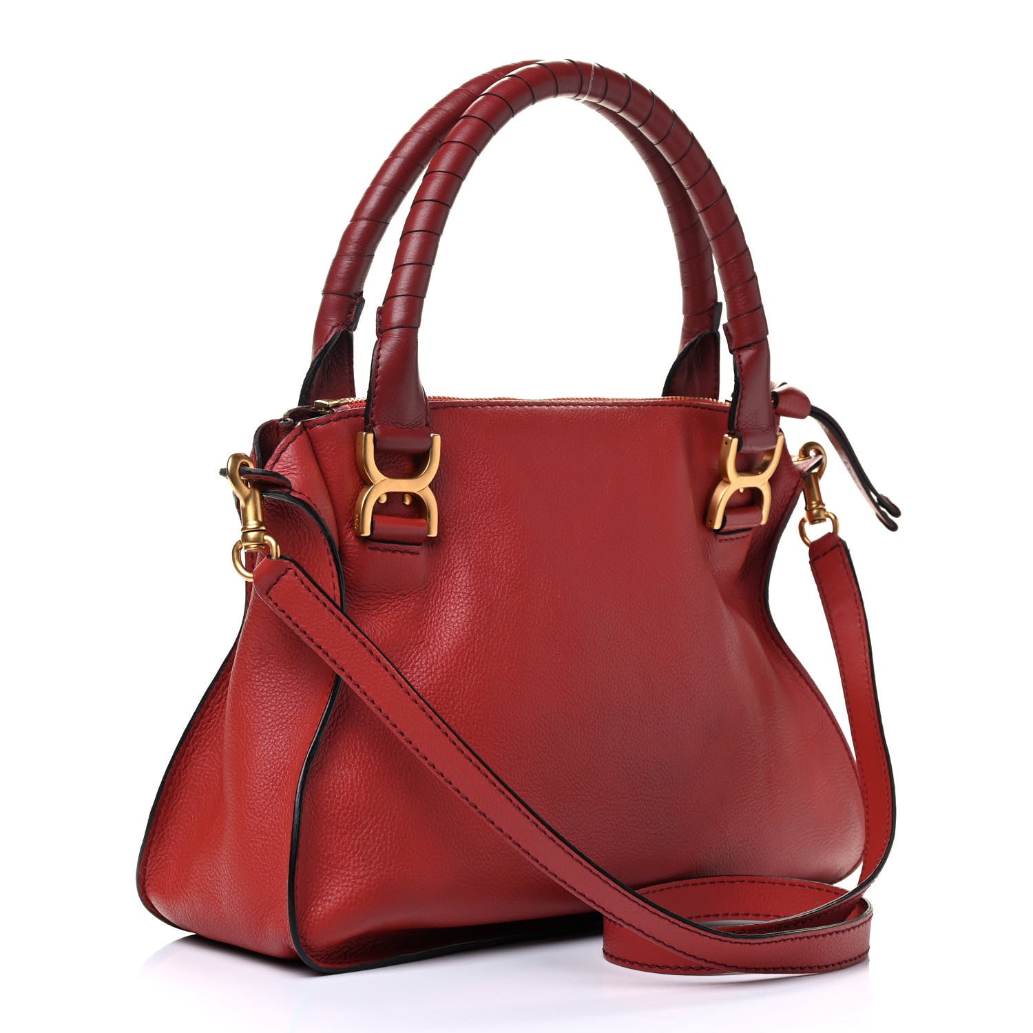 Chloe Calfskin Medium Marcie Satchel Holly Berry 2 of 4