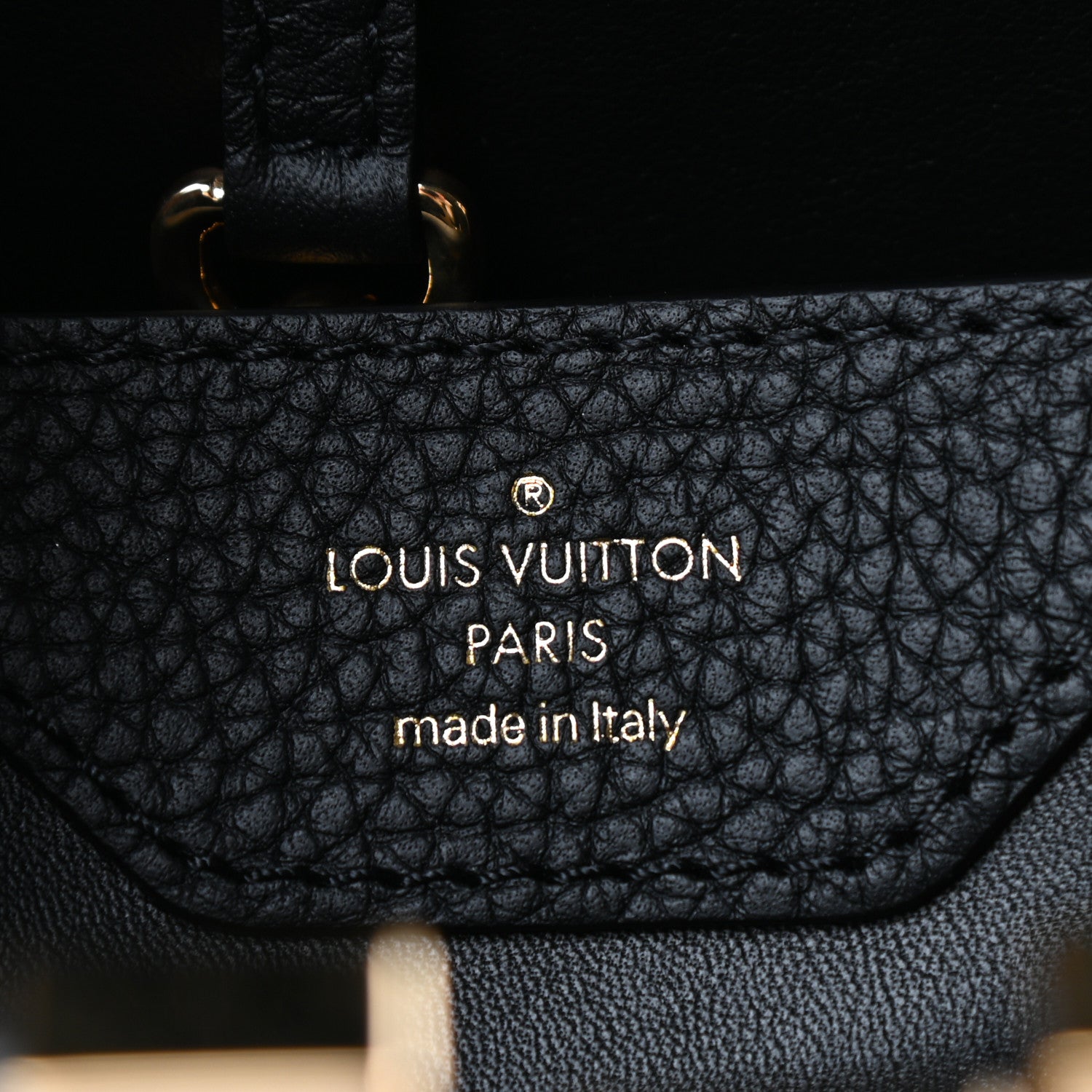 Louis Vuitton Taurillon Crafty Capucines MM Black 6 of 9