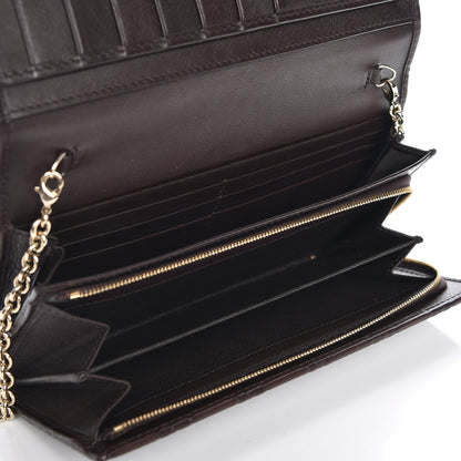 Gucci Guccissima Margaux Calfskin Metal Bar Chain Wallet Chocolate 8 of 9