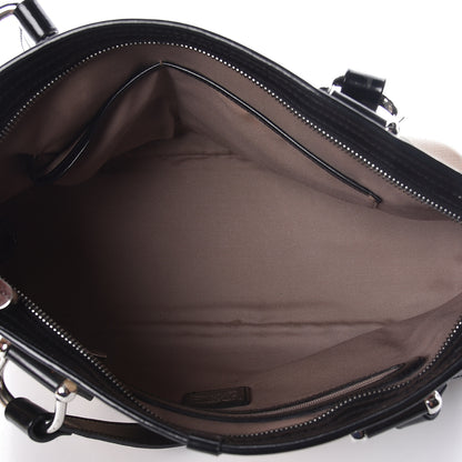 Burberry Patent Trim Nova Check Shopper Tote Black 5 of 10