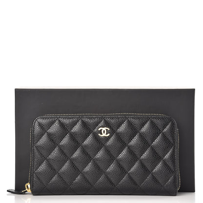 Chanel Caviar Quilted Large Gusset Zip Around Wallet Black 10 of 10