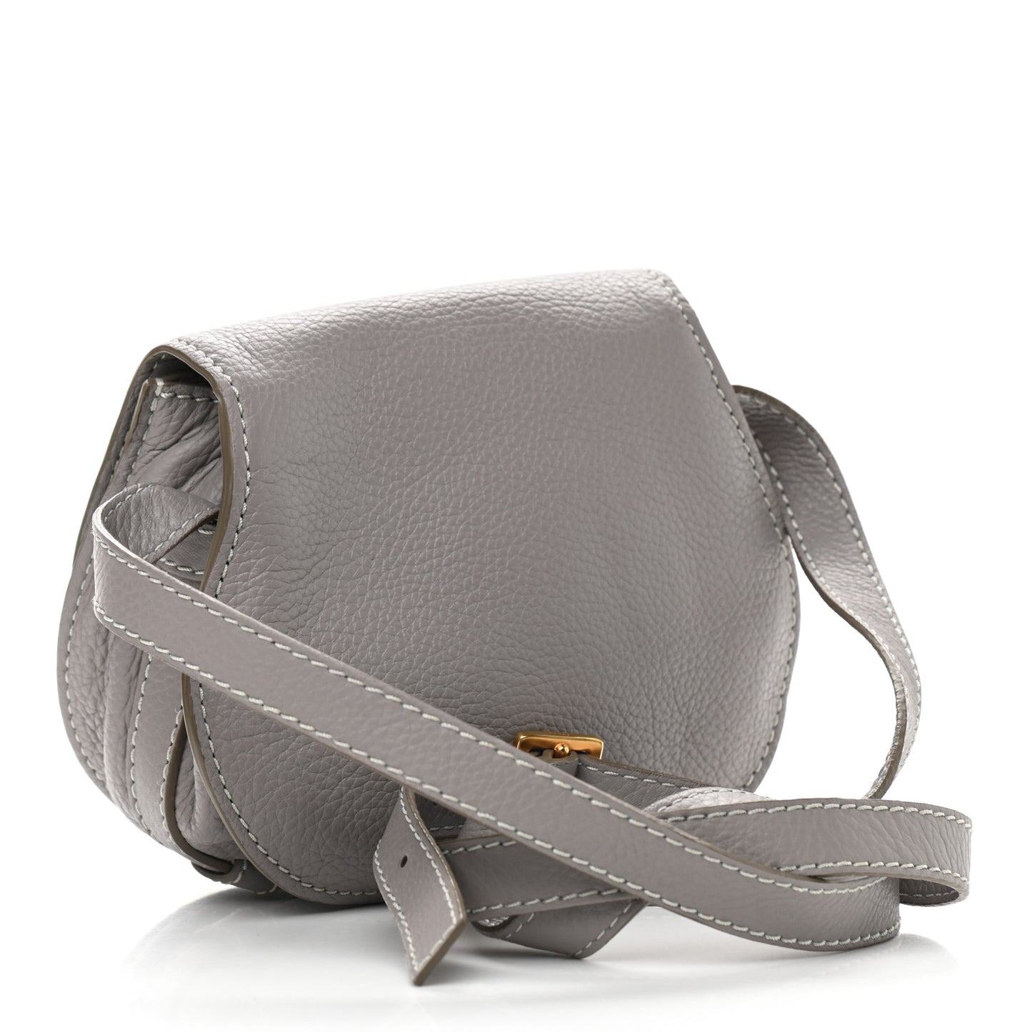 Calfskin Mini Marcie Round Crossbody Bag Cashmere Grey