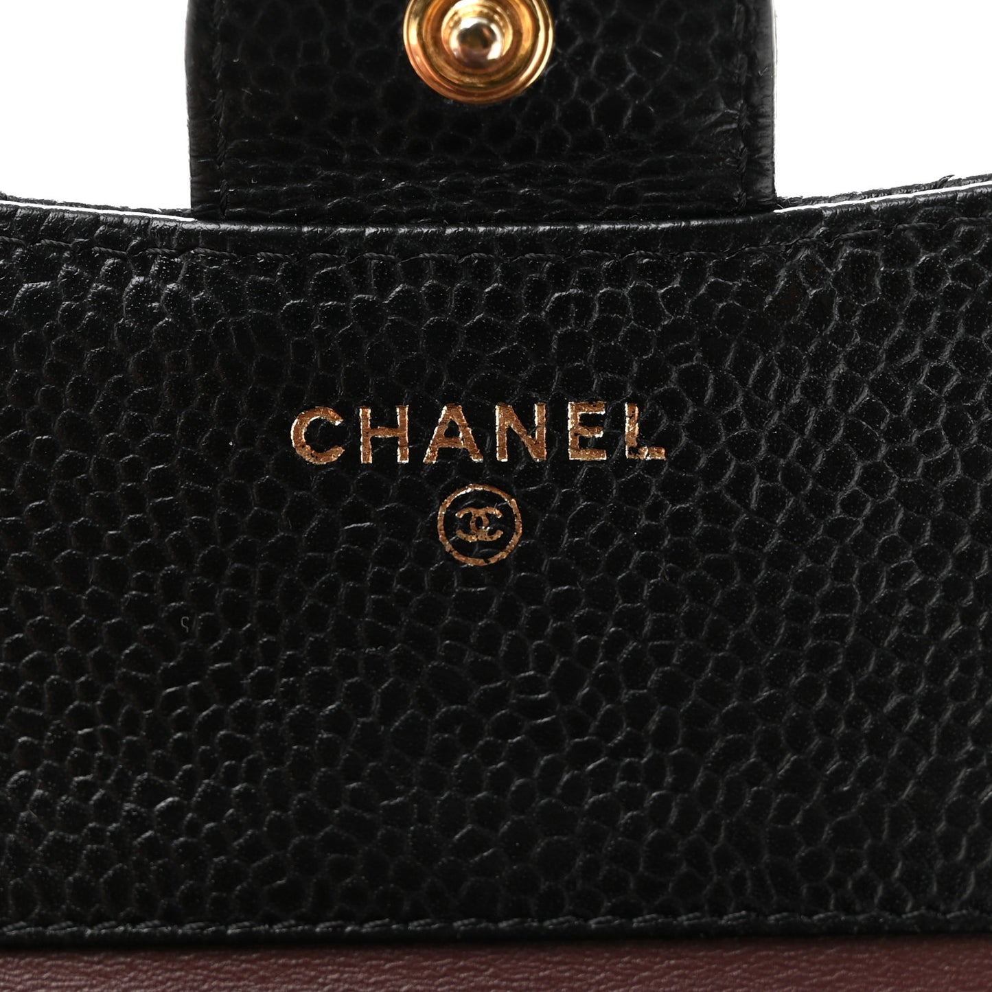 Caviar Quilted Compact Flap Wallet  Black
