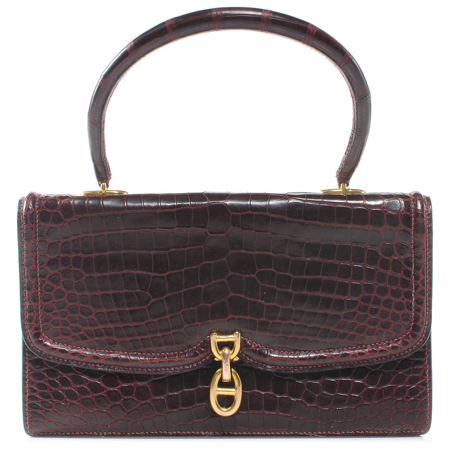 Porosus Crocodile Sac Chaine d Ancre Bordeaux