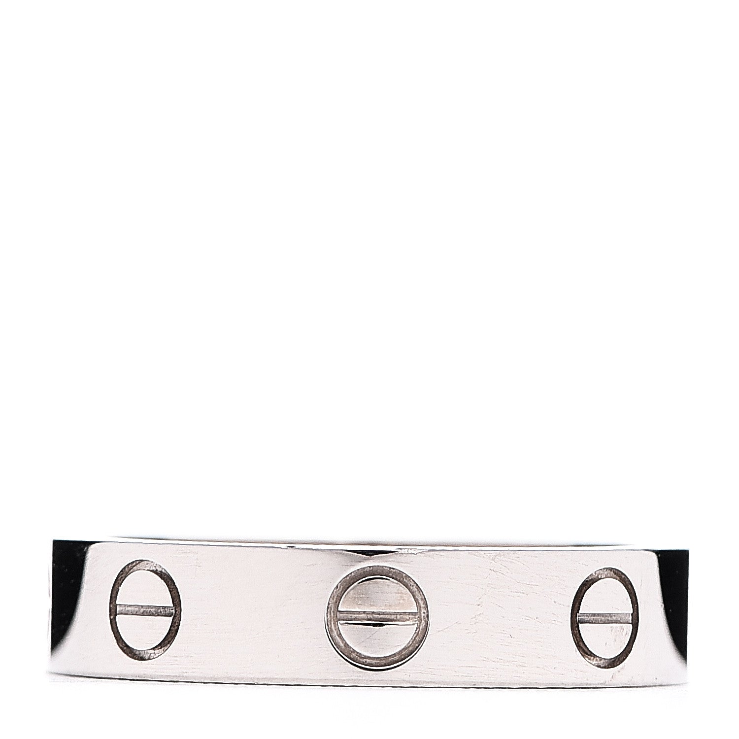 Cartier 18K White Gold Diamond 4mm LOVE Wedding Band Ring 50 5.25 2 of 3