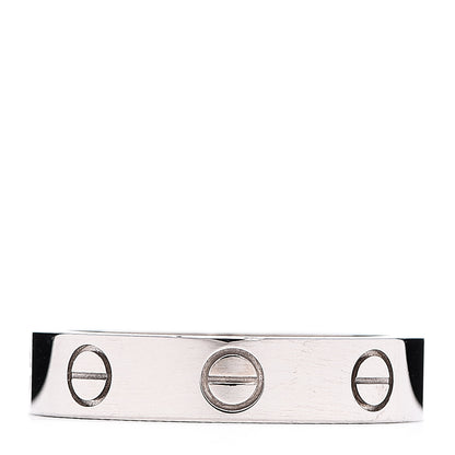 Cartier 18K White Gold Diamond 4mm LOVE Wedding Band Ring 50 5.25 2 of 3