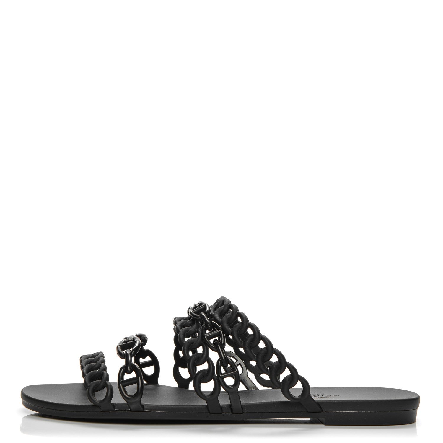 Hermes Rubber Chaine d'Ancre Nude Sandals 39 Black 1 of 7