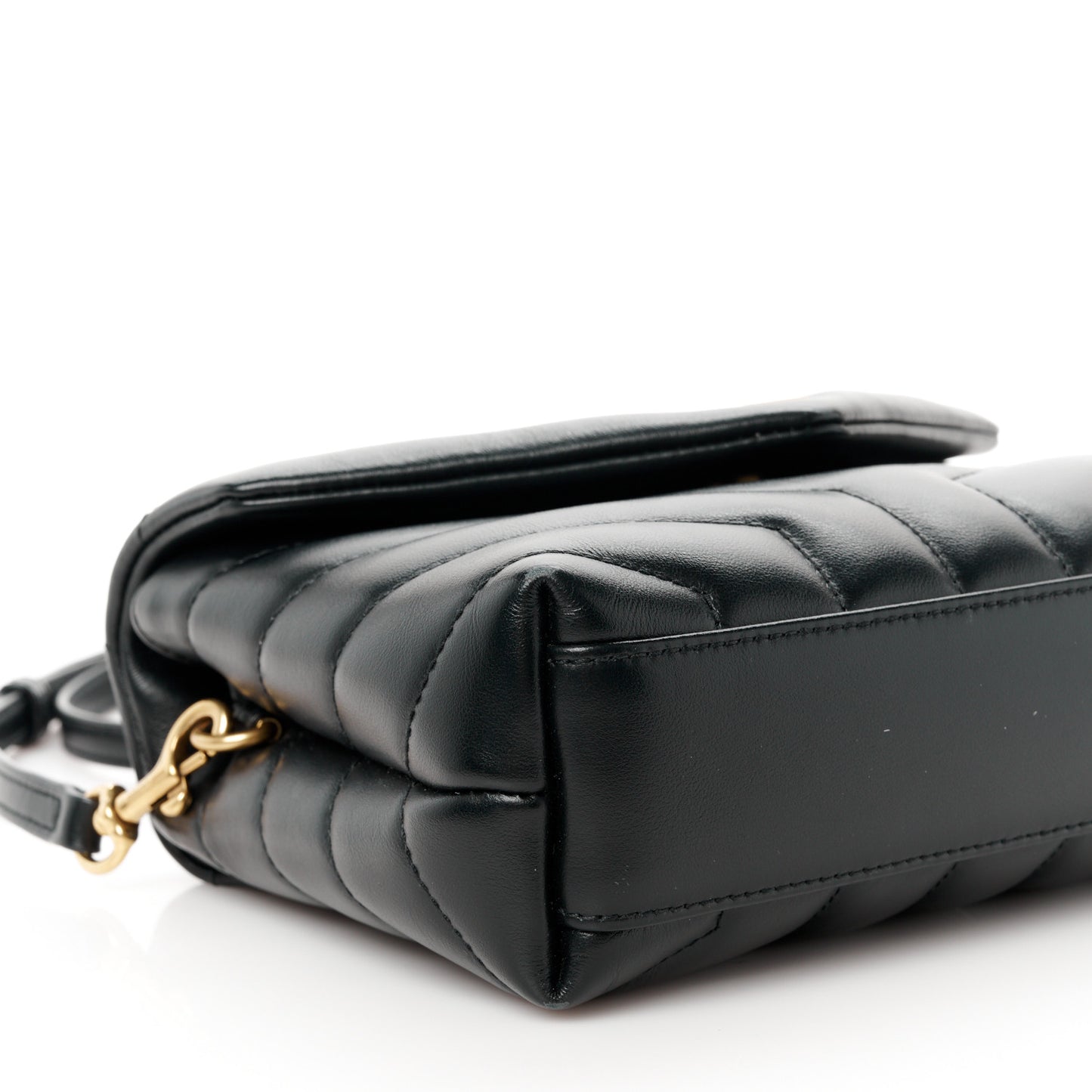 Calfskin Y Quilted Monogram Toy Loulou Crossbody Bag Black