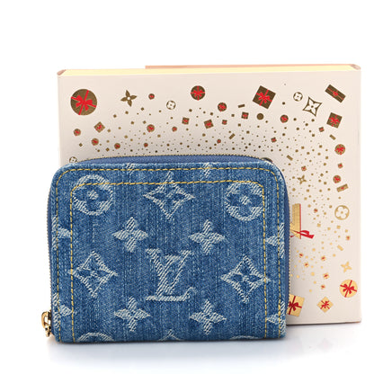Louis Vuitton Denim Monogram Zippy Coin Purse Blue 7 of 7