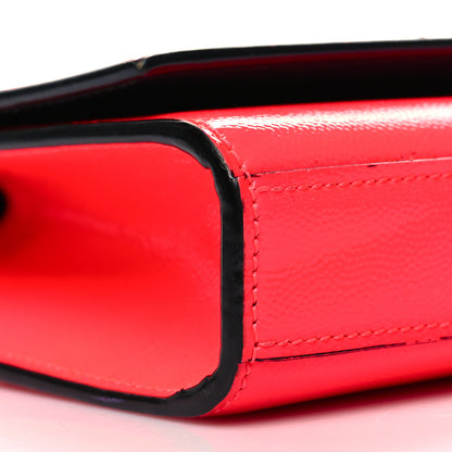 Saint Laurent Patent Grain de Poudre Small Monogram Kate Satchel Neon Pink 8 of 12