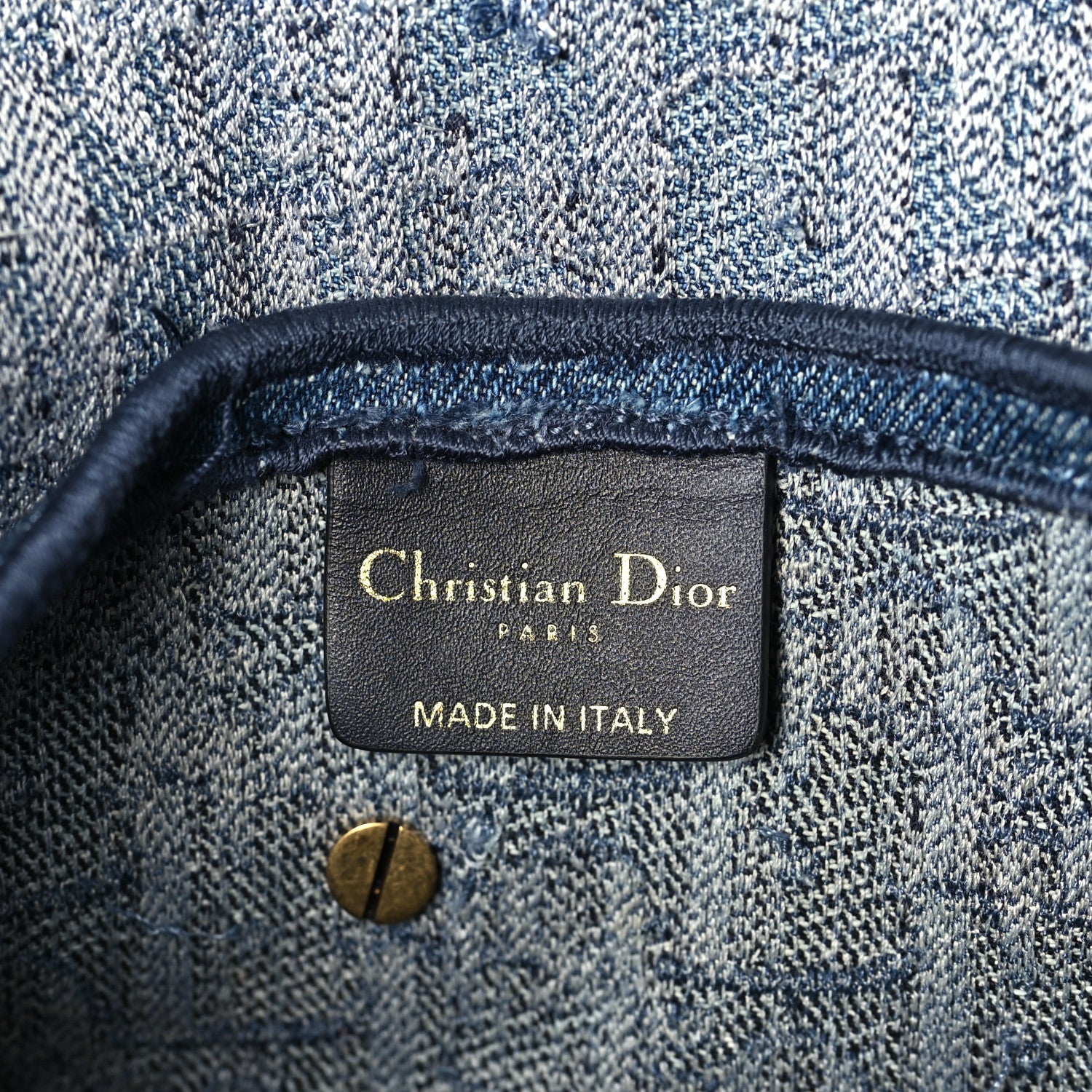 Christian Dior Oblique Embroidered Saddle Bag Denim Blue 6 of 10