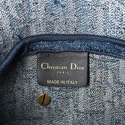 Christian Dior Oblique Embroidered Saddle Bag Denim Blue 6 of 10